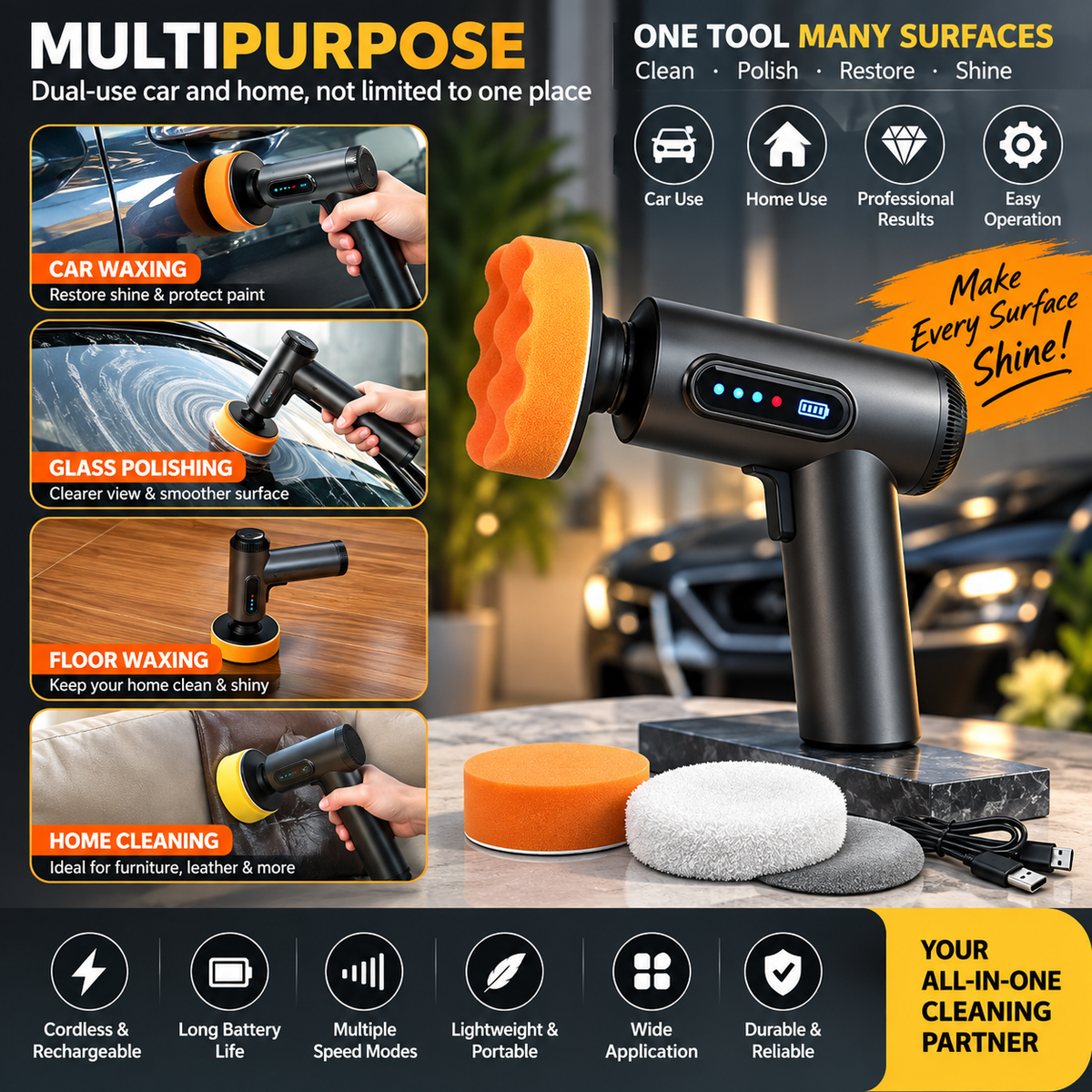 Wireless Electric Car Polishing Machine