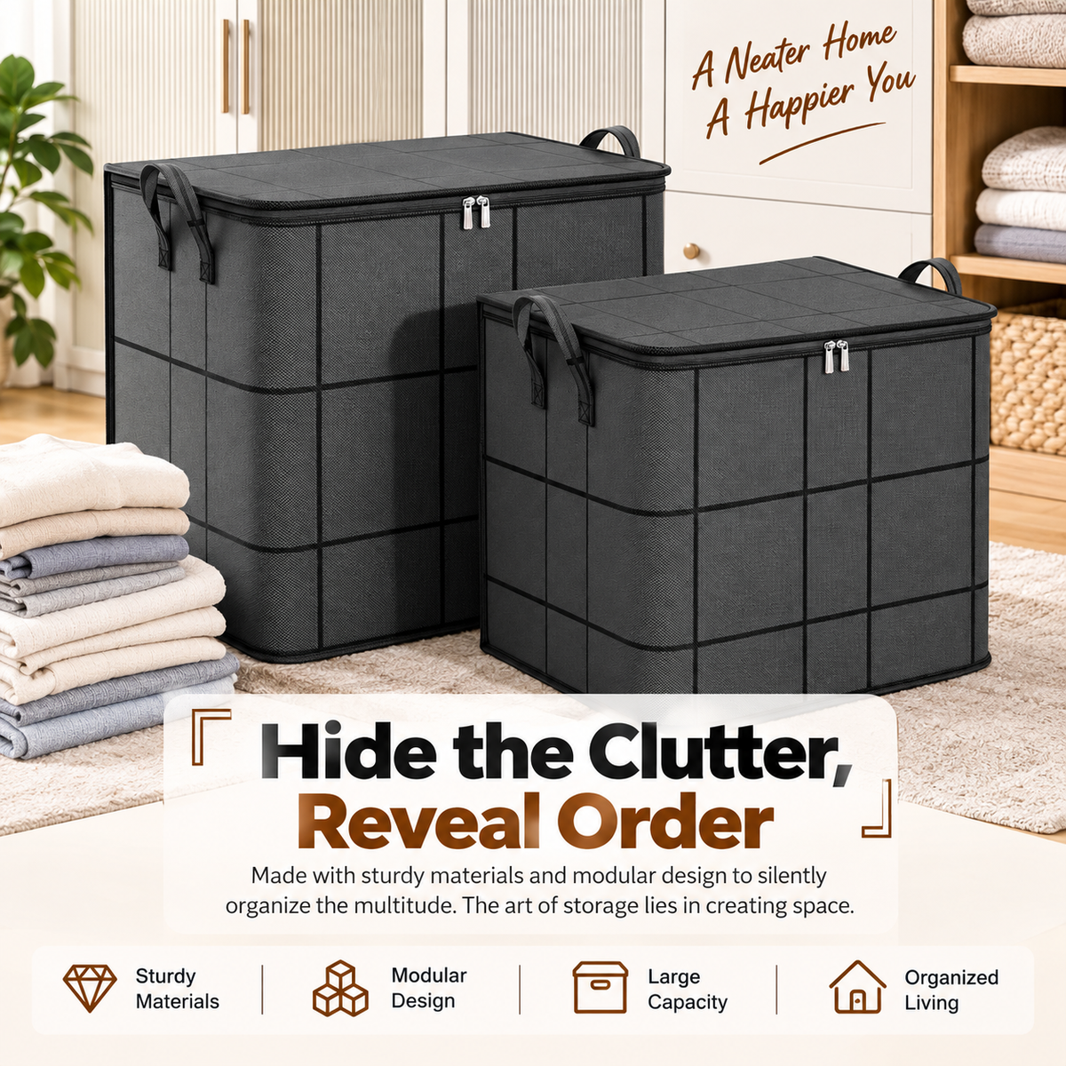 Dust-Proof Comforter and Bedding Organizer