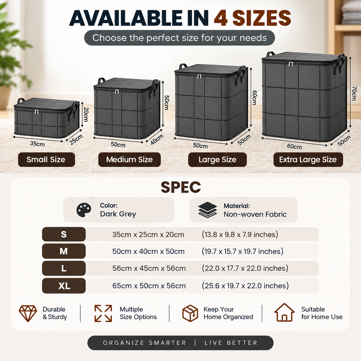 Dust-Proof Comforter and Bedding Organizer