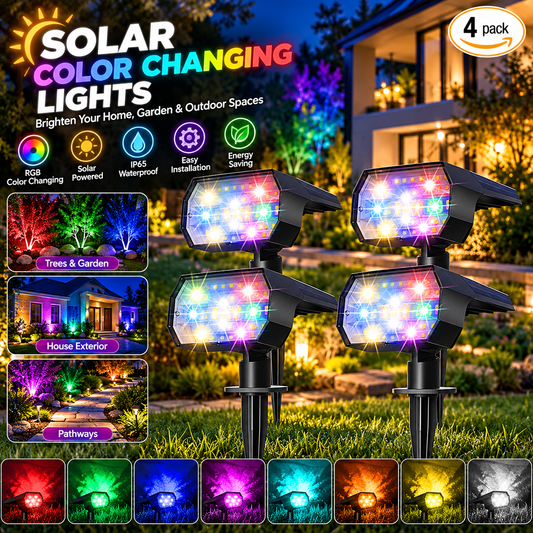 Solar Lights Outdoor Waterproof - 4 Pack