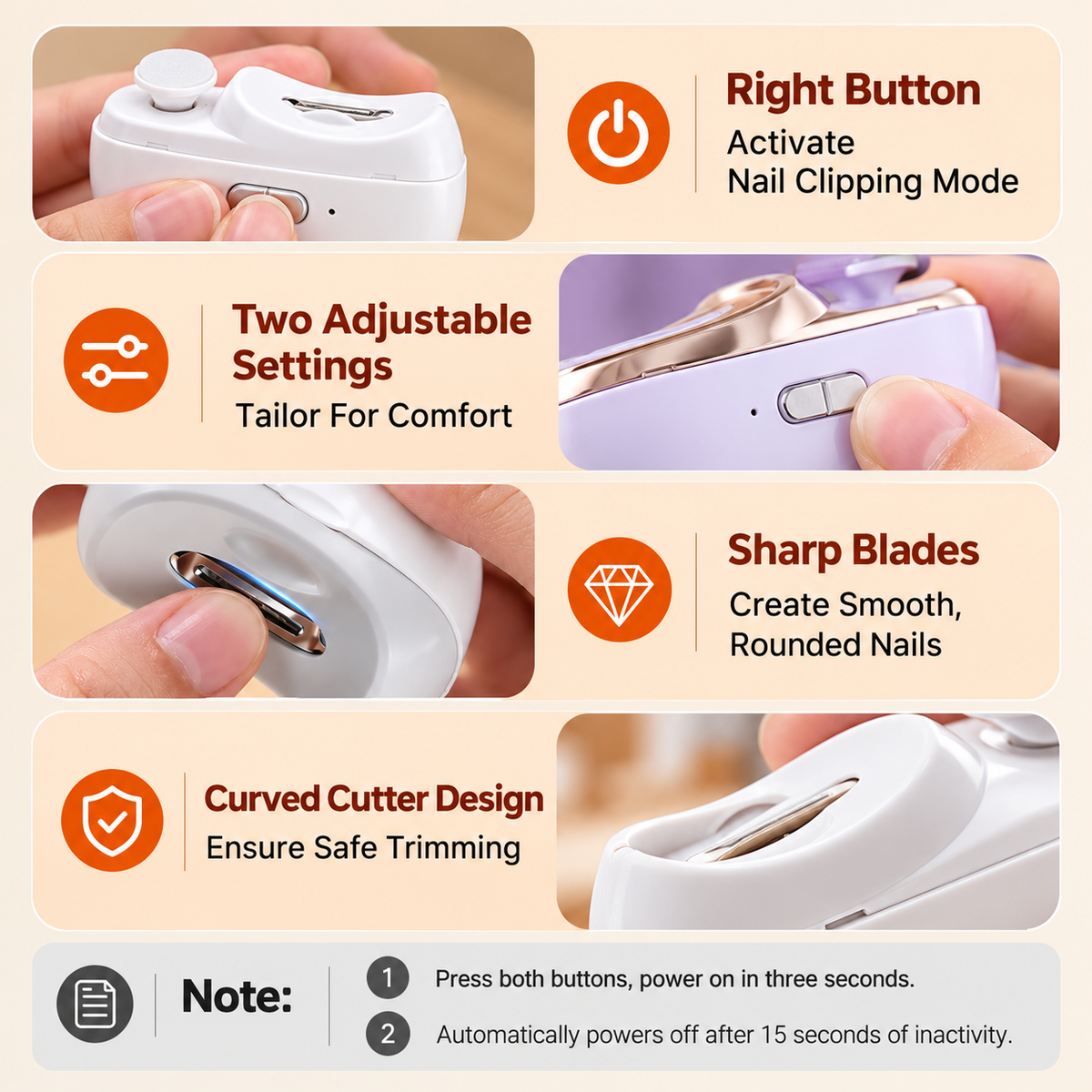 2 in 1 Electric Nail Clipper with Polisher