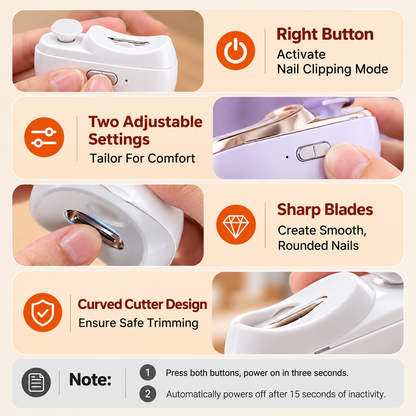 2 in 1 Electric Nail Clipper with Polisher