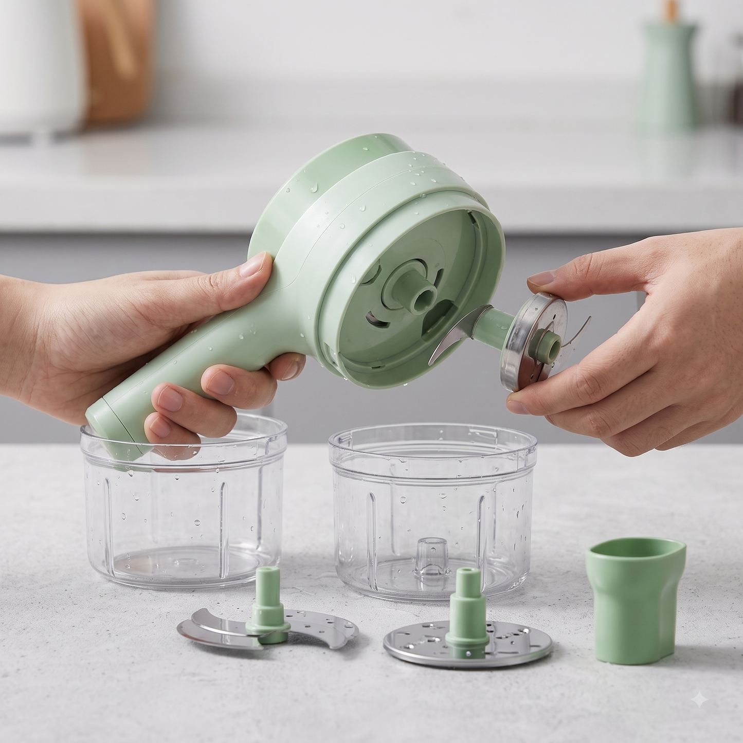 4 In 1 Handheld Electric Vegetable Cutter Set
