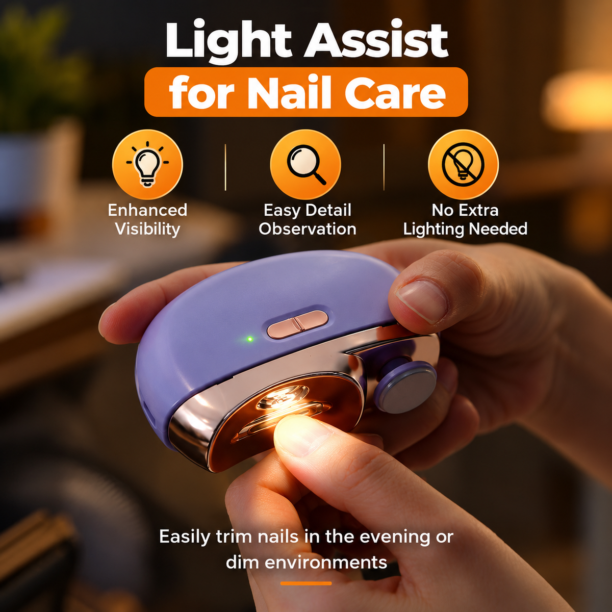 2 in 1 Electric Nail Clipper with Polisher