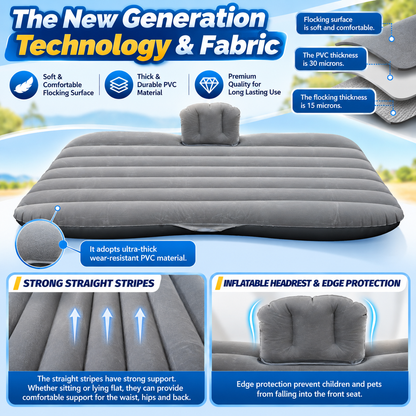 Inflatable Car Air Mattress Back Seat Bed with Air Pump
