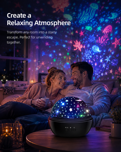 2-in-1 Rotating Star Projector Night Lights