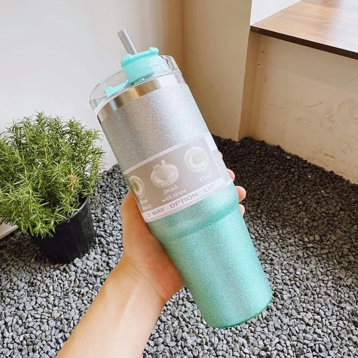Stainless Steel Water Bottle with Straw - Tumbler