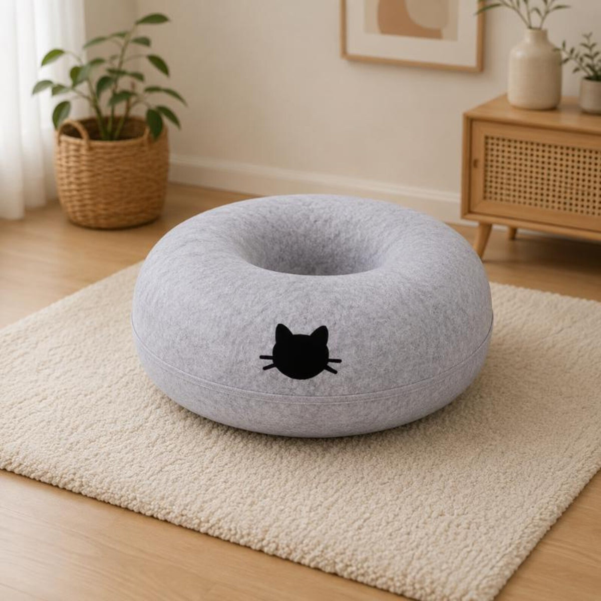 Felt Donut Cat Tunnel Bed
