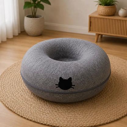 Felt Donut Cat Tunnel Bed