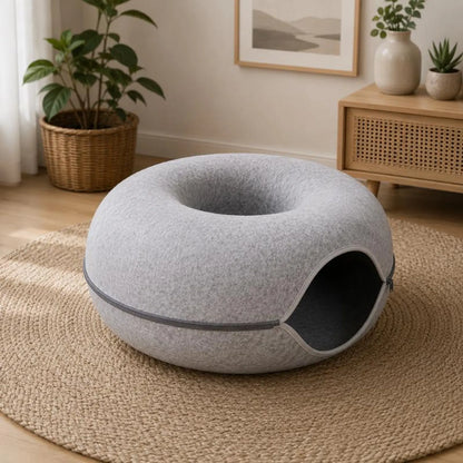 Felt Donut Cat Tunnel Bed