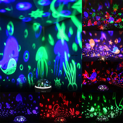 2-in-1 Rotating Star Projector Night Lights