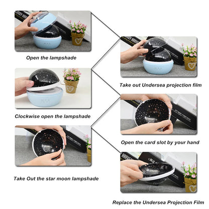 2-in-1 Rotating Star Projector Night Lights