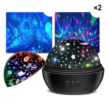 2-in-1 Rotating Star Projector Night Lights